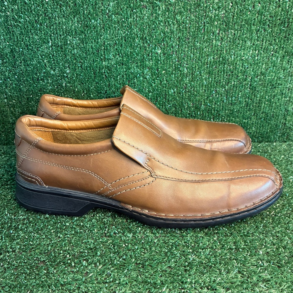 Clarks Escalade Step Leather Slip On Cushion Ortholite Loafer Tan Mens Size 13 M
